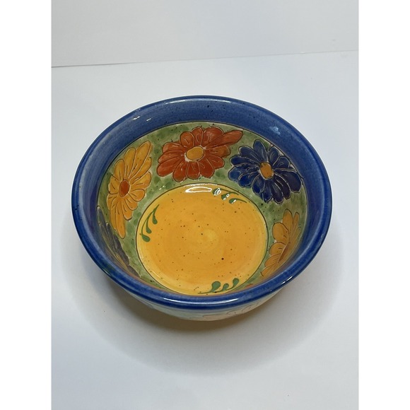 Ambiance Daisy Nanette Vacher Terracotta Clay Floral Serving Tray Plate And Bowl - Picture 7 of 12